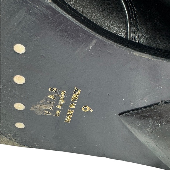 VALAS Los Angeles Black Leather Men's Fur Ankle Boots Made in Italy Marked as 9 - Picture 9 of 9